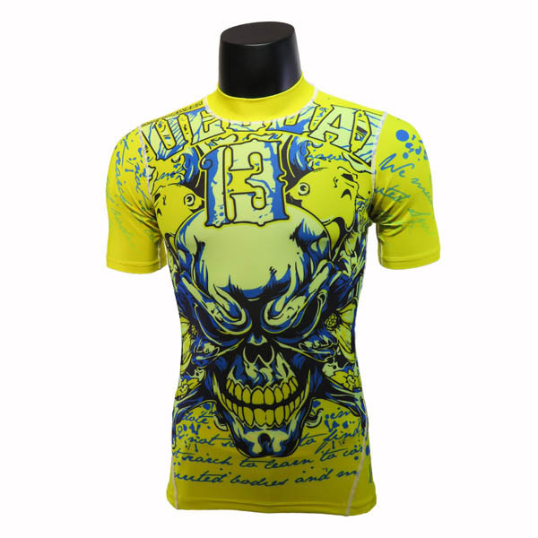 Короткие рубашки обжатия культуризма зеленого цвета рукава/рубашки обжатия подня