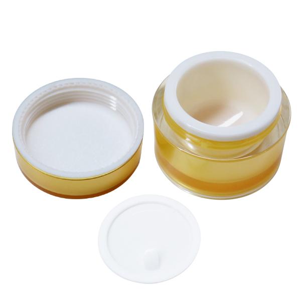 Luxurious Acrylic Plastic Cream Jars 50g Double Layer Round Cosmetic Containers