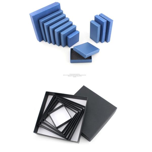 Varnished Kraft Paper Cardboard Jewelry Gift Boxes Bulk For Necklace Presentation Packaging