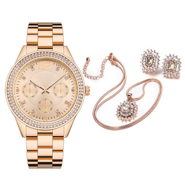 ODM Wrist Watch Gift Set , Tripiece luxury gift sets for her