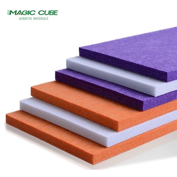 Fireproof Sound Absorbing Polyester Fiber Board Colorful 9mm Thickness