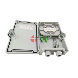 Outdoor IP65 Fiber Optic Splitter Box Plastic 2 Ports Polymer Synthetic Plastic Material