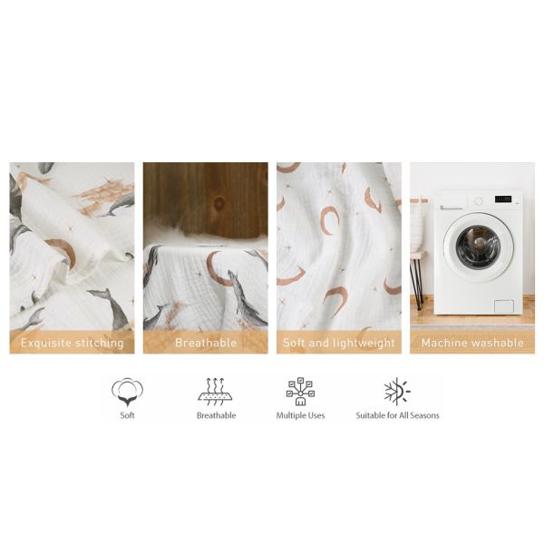 3-Pack Baby Swaddle Blankets，100% Cotton Receiving Blanket with Nebula Drifter
