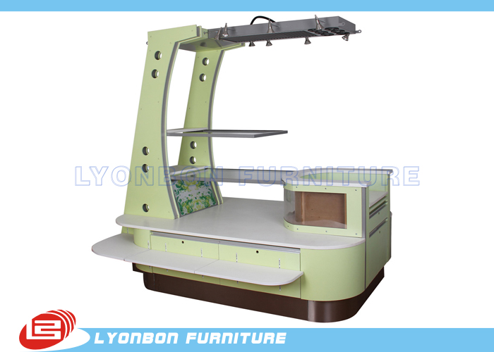Зеленый дисплей киоска MDF деревянный передвижной