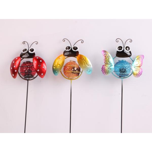 Small Solar Insect Garden Ornaments Solar Powered Garden Decoration With LED Light