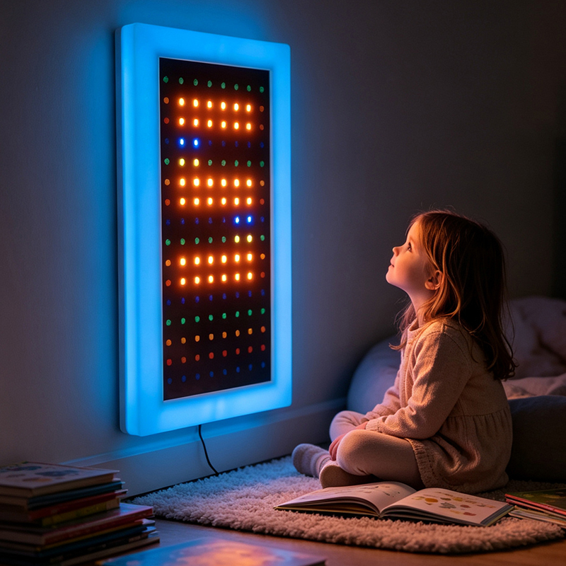 128-Switch Interactive Pixel Wall – LED Sensory Learning Wall Panel with Dual-Action Switches for Autism Therapy, Montessori & Special Education