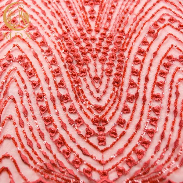 Ручная работа нейлона Sequins 80% тканей шнурка свадьбы Нигерии сияющая