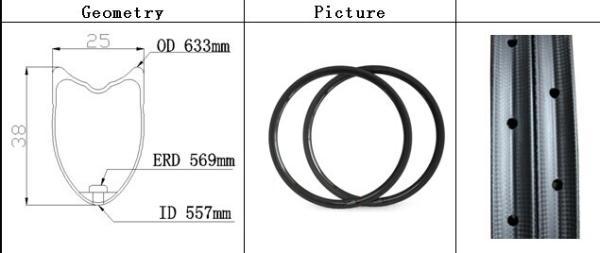 New 700C Depth 38MM Width 25mm Road racing Bike Carbon tubular RimS carbon bicycle wheel