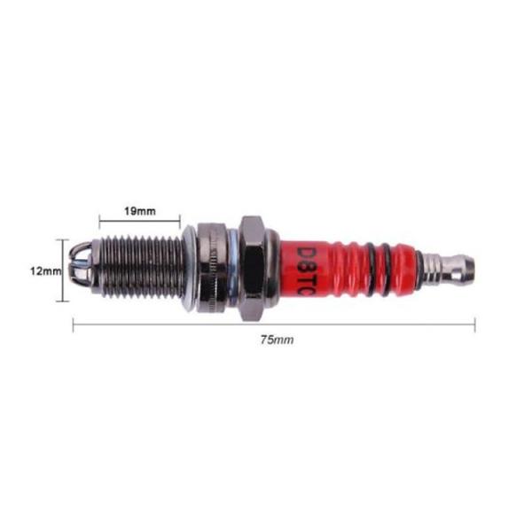 Red Metal D8TC Three Electrode Spark Plugs for Motorcycles Suitable