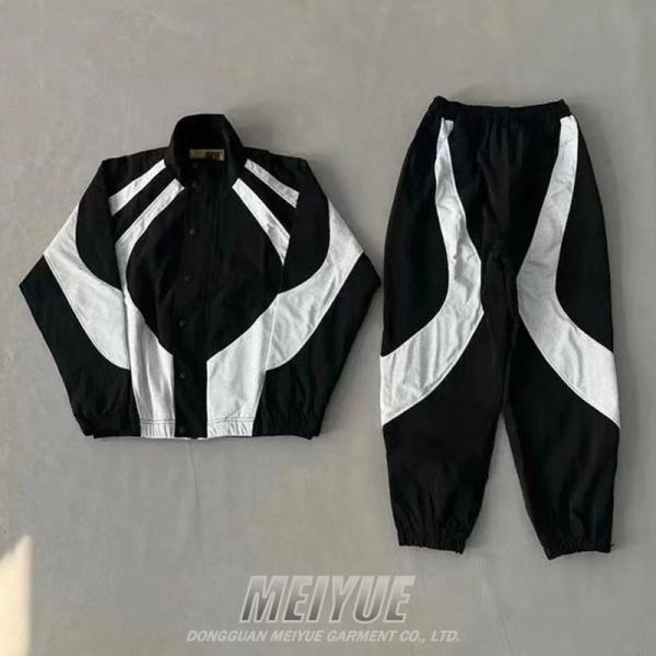 Customization Mens Windbreaker Tracksuit Nylon Reflective Track Suit Quick Dry