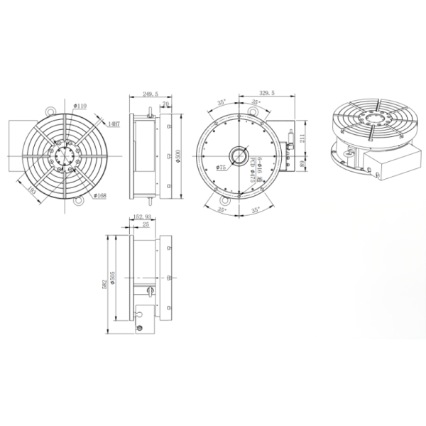 Horizontal DD Fourth Axis Rotary Table For High Repeatability