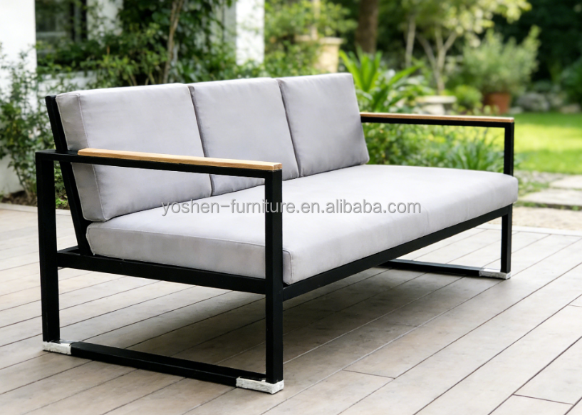 Boho Chic Waterproof Comfortable Modern Chevron Pattern Outdoor Sofa Loveseat for Garden Balcony Lawn Terrace Dining
