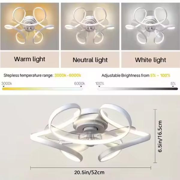 Ceiling Fan Light Bedroom Light Fan Integrated Restaurant Ceiling Lights Creative Modern Invisible Fan Chandelier