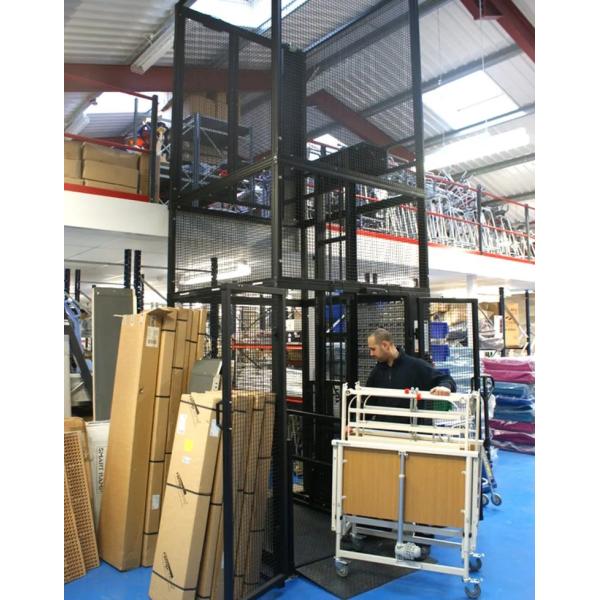 4 Post Cage Lift 3000kg Hydraulic Goods Elevator Fully Caged Cargo Elevator