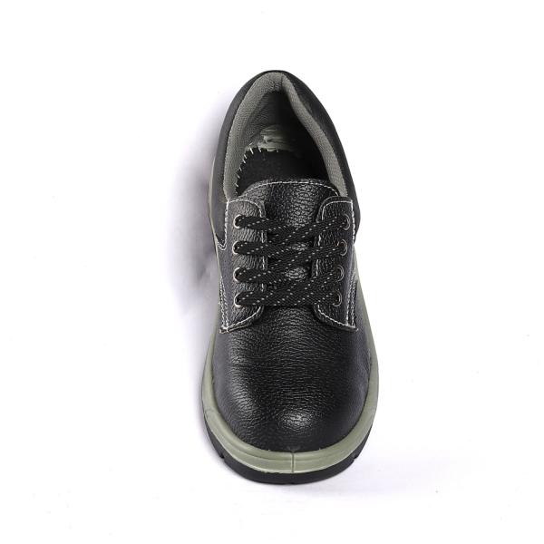 Comfortable EVA Insole Black Leather Steel Toe Protection Men'S Non Slip Work Boots