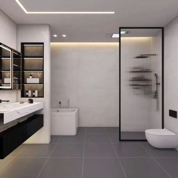 4mm - 10mm Embossed Decorative Glass Panel Unique Patterns For Bathroom