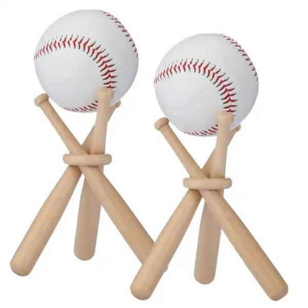 wooden min baseball bat Rack color Mini baseball bat stand with dark brown color