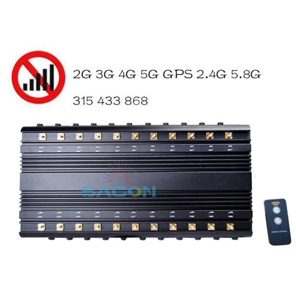 22 Antennas 42W Output Power Signal Jammer with 40m Jamming Range for Mobile and WiFi Blocking