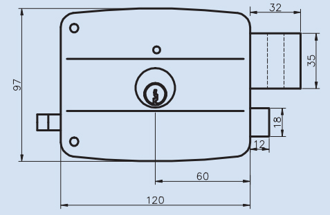 Cerradura de puerta de borde de acabado OEM Cerradura estándar de llave y placa de golpe incluida