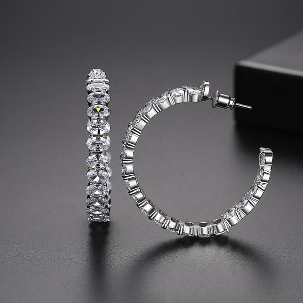 Цветные бразильские 18K золотые серьги Овальные резные латуни серьги круги