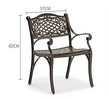 Design Bistro Outdoor Cast Aluminum Dining Sets Garden Chair and Round Side Table