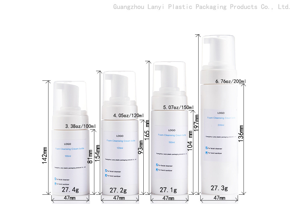 бутылка пены дезинфицирующего средства руки 120ml 150ml 200ml пластиковая