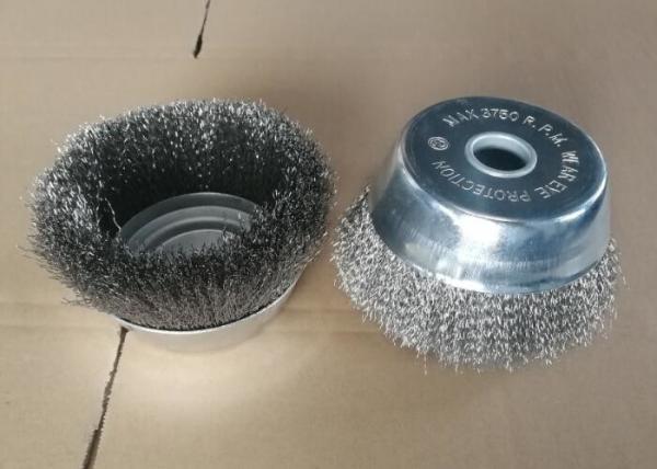 150mm OD Crimped Wire Cup Brush with Arbor Hole for Stainless Steel Weld Cleaning