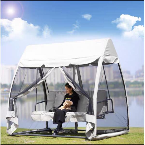 Outdoor Furniture Patio Swing Chair with Mosquito Netting and Canopy Hanging Swing Set
