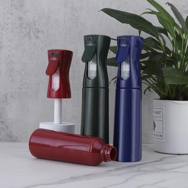 Garrafa contínua de detalhe plástica da névoa da água do cabelo da garrafa 300ml do pulverizador do álcool
