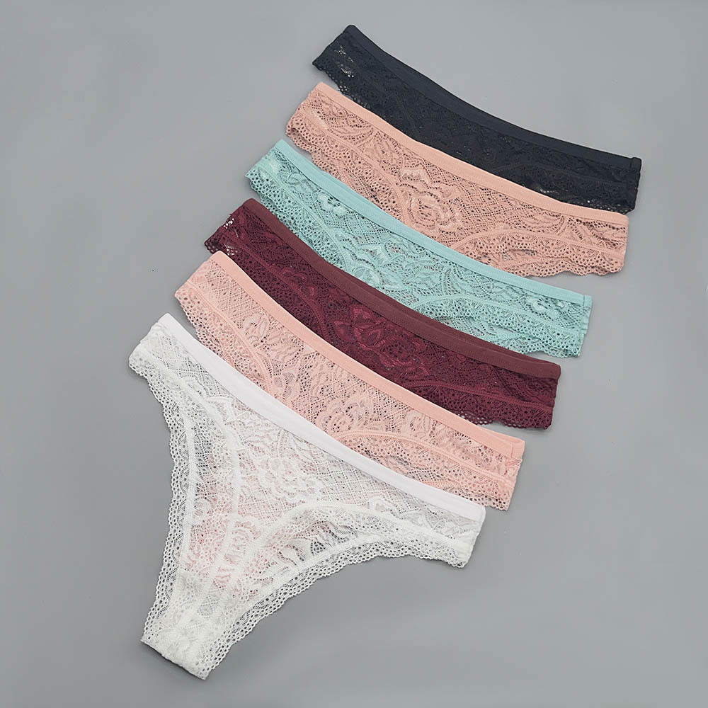 Best Selling Thongs for Women Wholesale 12PCS/Pack Lace Sexy Thongs Panties Mix All Colors Evenly in One Pack Women Thongs