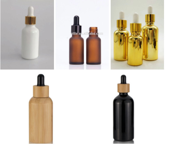 10ml 15ml 20ml 30ml 50ml 100ml Frosted Matte Black Round Essential Oil Glass Dropper Bottle With Gold Dropper