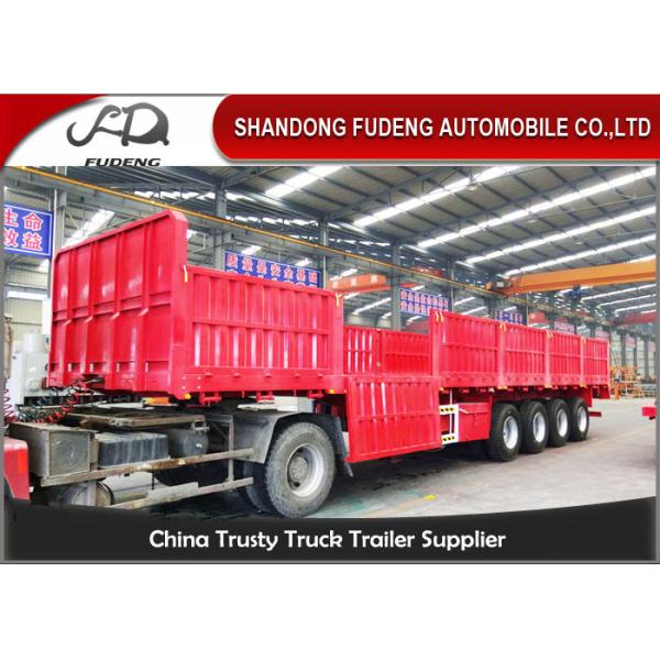 4 axle 80ton side wall semi trailer with mechanical suspension