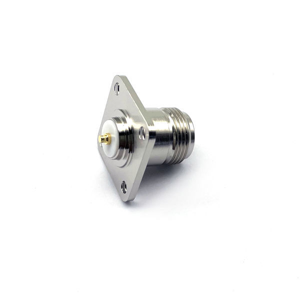 N Type Female Flange RF Coaxial Connector with IP65 Rating Phosphor Bronze Contact for 0~3GHz Frequency