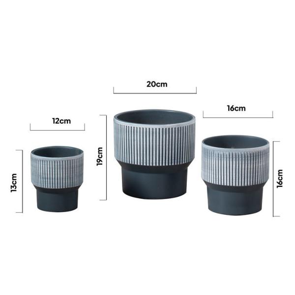 Home & garden planter flowerpot flower pot indoor outdoor decoration big stripe ceramic flowerpots
