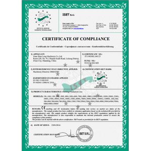 Jinan Shun Long Machinery Co., Ltd. Certifications
