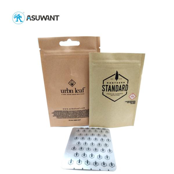 Resealable Brown Paper Kraft Bags Heat Seal Customized Size For Tea / Coffee