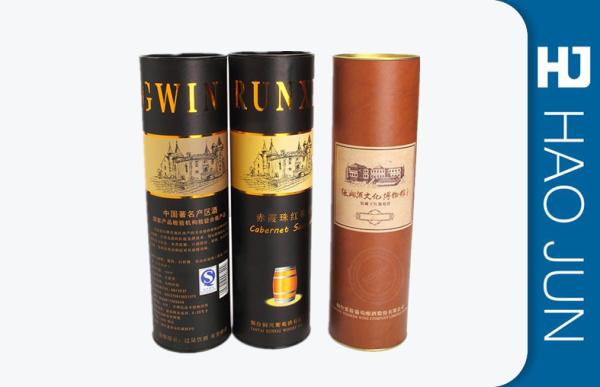 Vintage Cardboard Wine Tubes , Cylinder / Round Single Bottle Wine Box