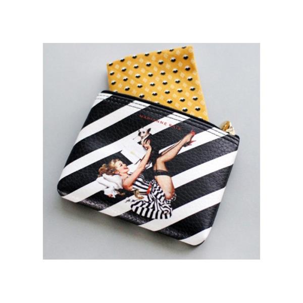 Cartoon Travel Toiletry Bag / PU Leather Ladies Clutch Bag Silk Printed