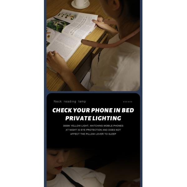Control Mode Switch Control Led Portable Flexible Neck Hanging Charging Book Light for DIY