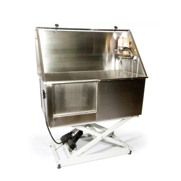 Fully Welded Stainless Steel Dog Wash Tub With Remote / Pedal Control Electric Lift