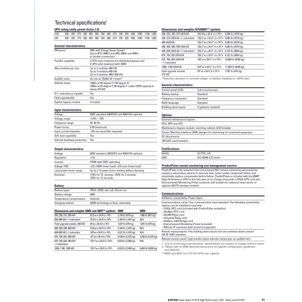 EATON UPS Бренд UPS неограниченный источник питания 1200KVA 3-фазные онлайн системы питания UPS для США