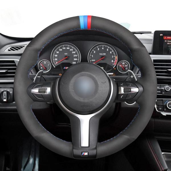 Soft Suede Steering Wheel Cover for BMW 3 Series E82 E88 E90 LCI M3 E92 F30 E46 E39 M5 E60 G20 G30 G80 G82 M4 X5 X6