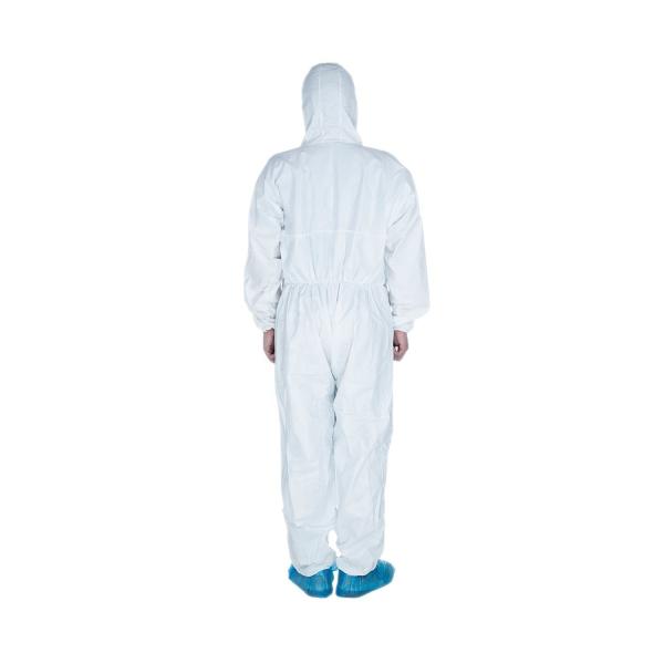 White SF Microporous Type 5 6 Disposable Coveralls Waterproof For Automotive Work