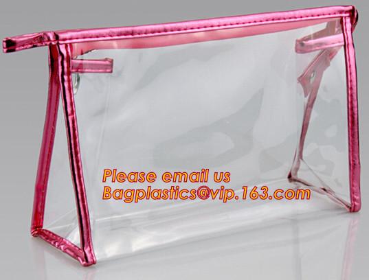 Custom cotton printed plastic waterproof pencil bag PVC pencil case with zipper, round mesh bags,
