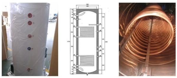 Split Pressurized Solar Water Heater , Thermosyphon Solar Water Heater 150 Liter