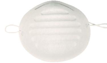 White PET Cone Dust Mask Strong Protection With 3 Ply Construction