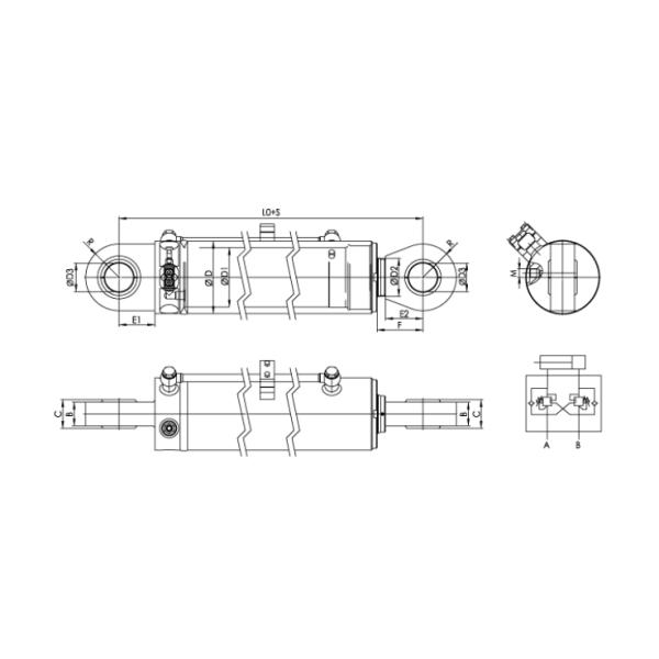 Цилиндр морского пехотинца шлюпбалки спасательной шлюпки гидравлический