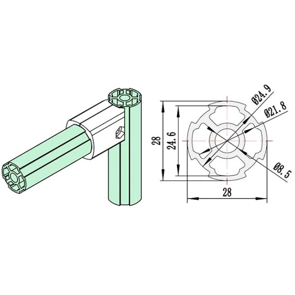 Third Generation Aluminum Alloy Lean Pipe Material Rack For Automotive Parts Lean Tube Trolley Rack For Auto Parts Storage and Transportation