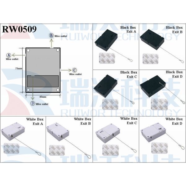 RW0509 Anti Theft Pull Box With Size Customizable And Fixed Loop End For Retail Product Display Protection