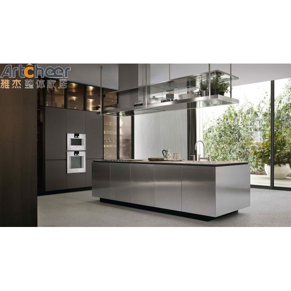 Stainless Steel Modular Kitchen Cabinets with Cheap Price and Modern Design